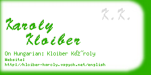 karoly kloiber business card